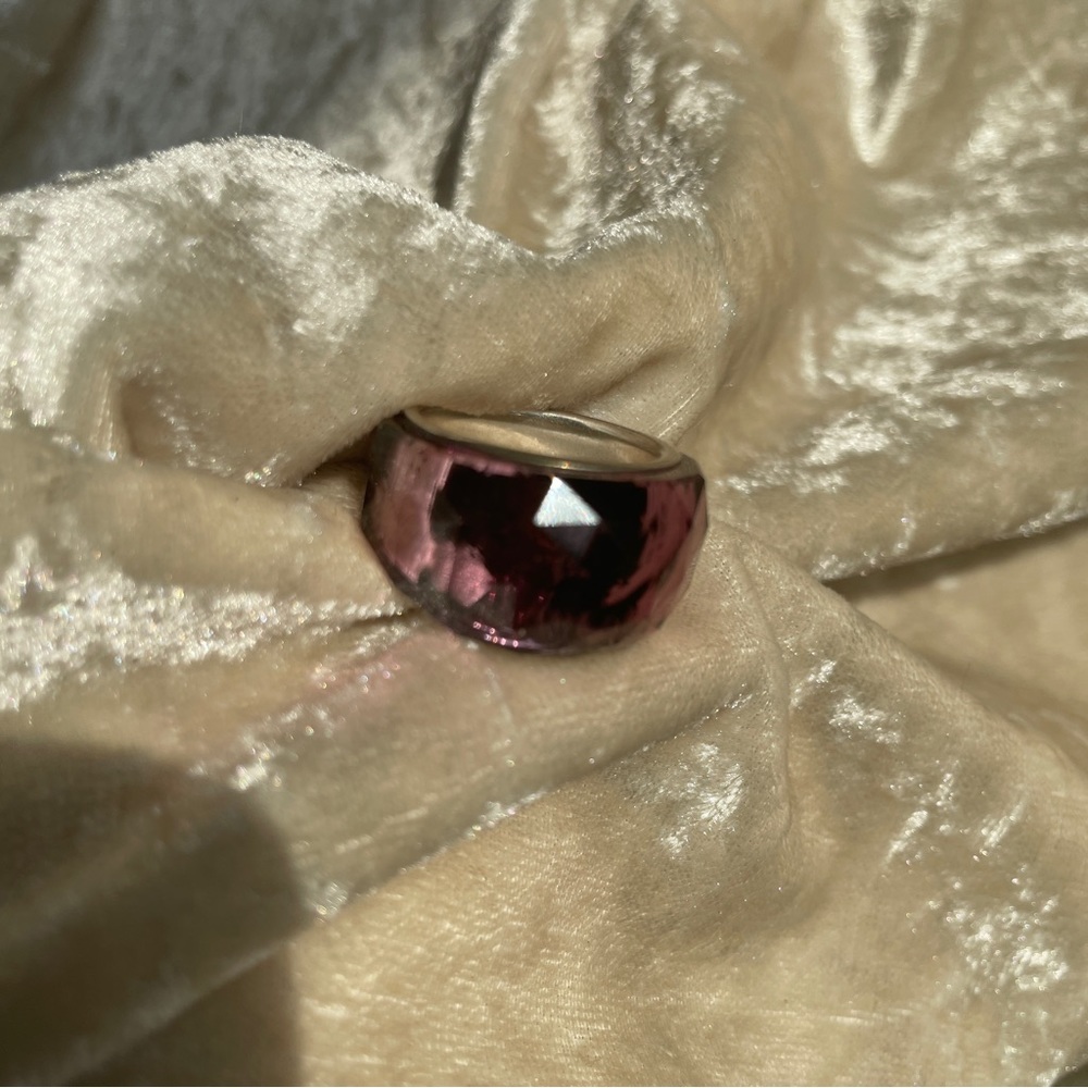 Swarovski Silver Plated Amethyst Crystal Ring - Picture 12 of 14